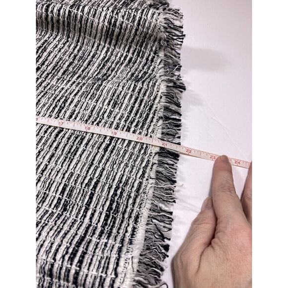 Rebecca Taylor Tweed Mini Dress White Black Size 6 Fringe Short Sleeve Lined - Picture 8 of 15